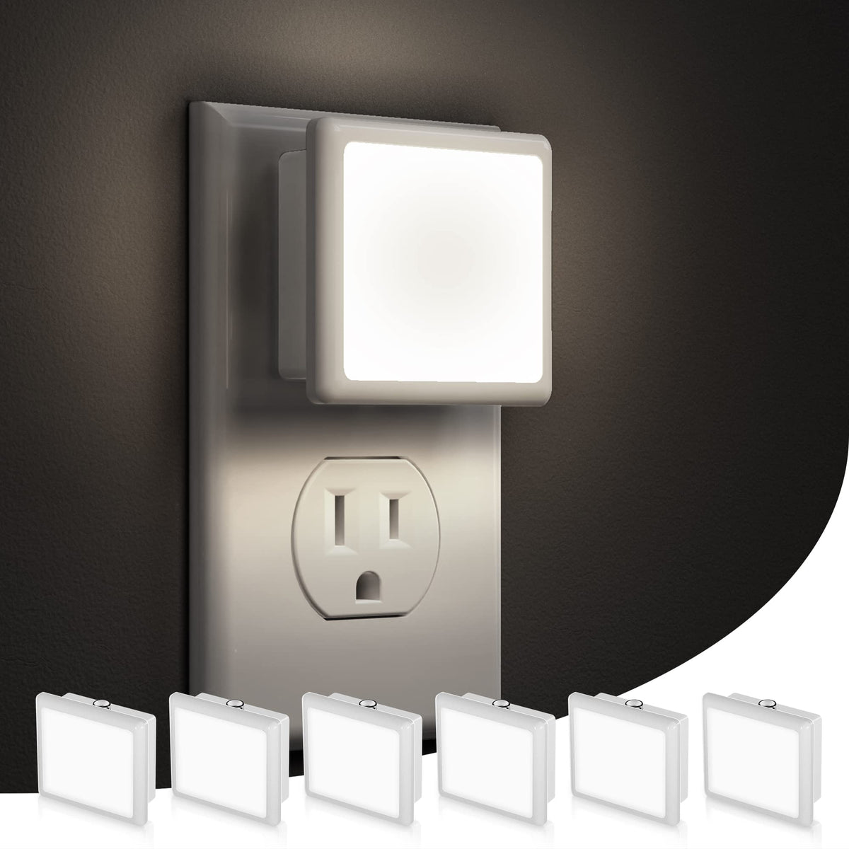 L LOHAS LED 6-pack wall plug night light provides safe hallway lighting