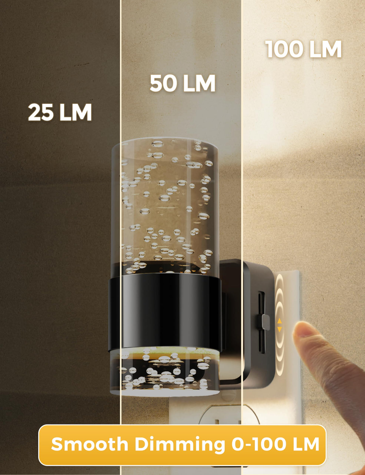 Acrylic modern design with black ring accents adds sophistication