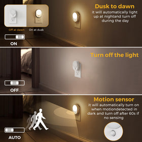 L LOHAS LED auto mode night light activates on motion for convenient night lighting