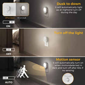 L LOHAS LED auto-motion night light activates with motion for hands-free use.