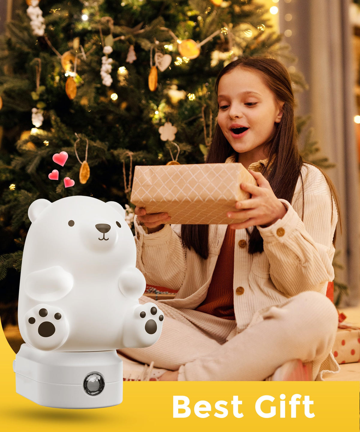 L LOHAS LED bear night light at bedtime creates a calm, cozy ritual.
