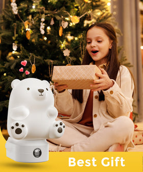 L LOHAS LED bear night light at bedtime creates a calm, cozy ritual.