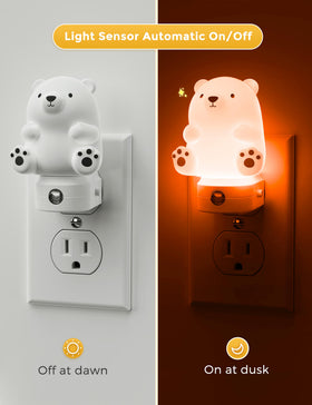L LOHAS LED bear night light closeup highlights 3D design and kid-friendly charm.