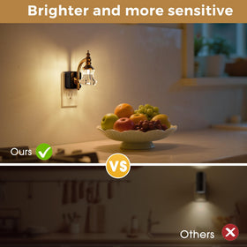L LOHAS LED night light in a bedroom creating a calm, warm atmosphere.