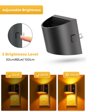 L LOHAS LED black cylindrical-frame design preserves outlets while lighting.