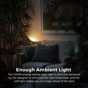 L LOHAS LED night light in a sleek black frame for rustic-modern appeal.