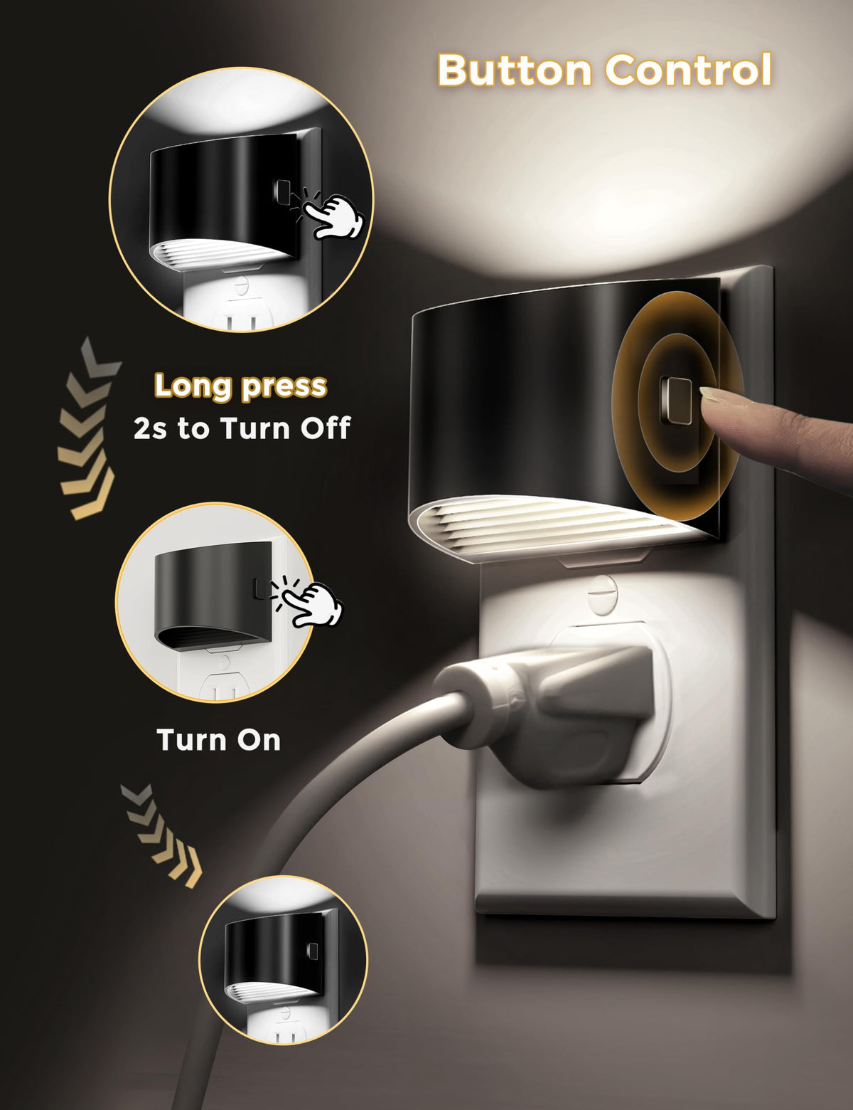 L LOHAS LED night light black minimalist frame complements modern decor