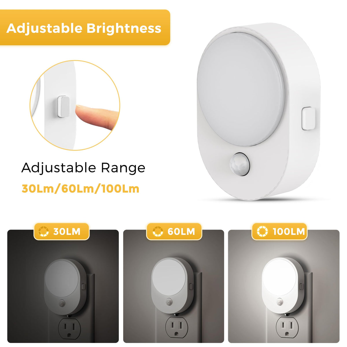 L LOHAS LED night light offers 30 and 60 lm brightness options.