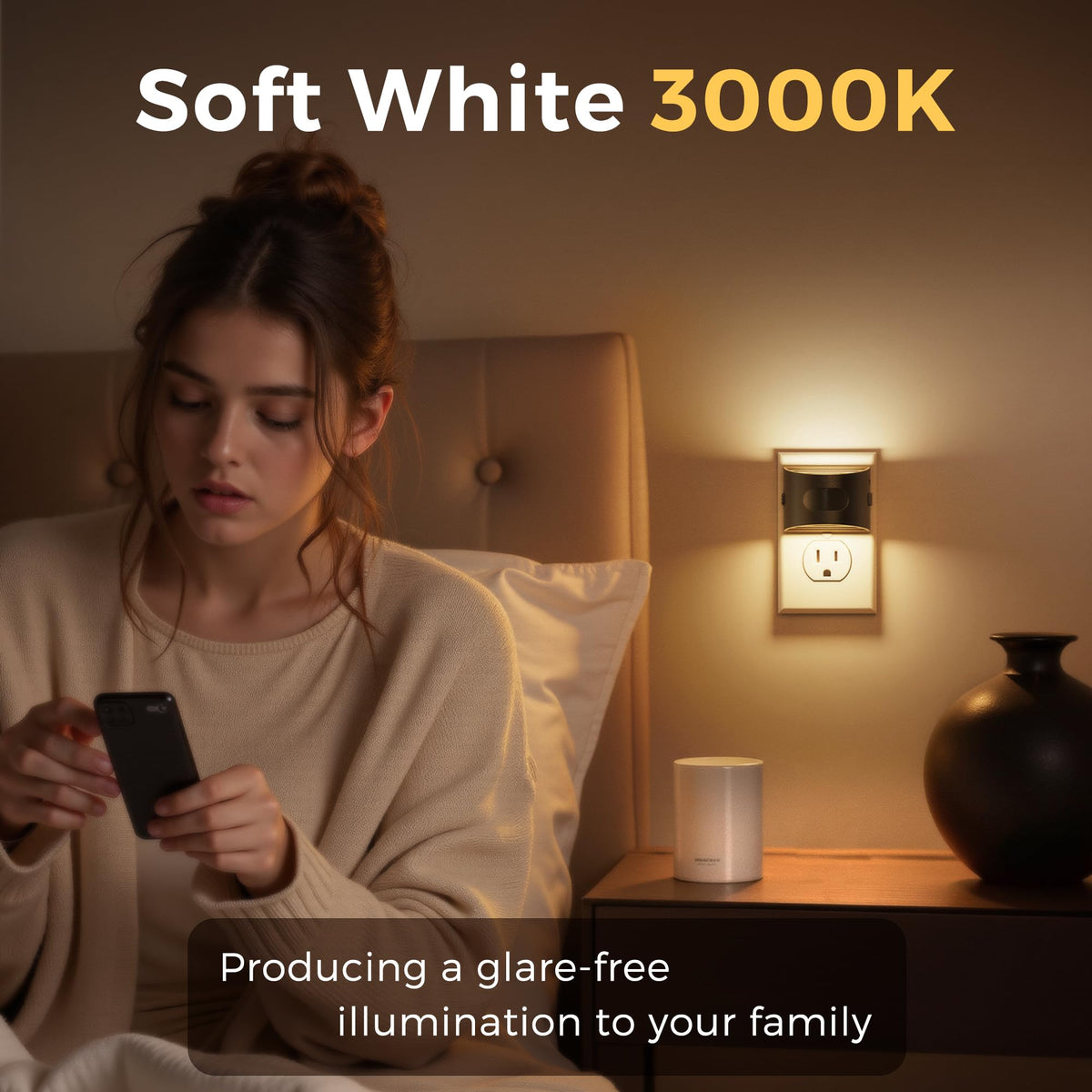 L LOHAS LED night light with adjustable brightness 30-60-100 lm