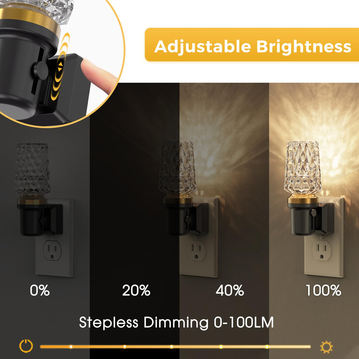 L LOHAS LED adjustable brightness supports soft glow or brighter safety illumination.
