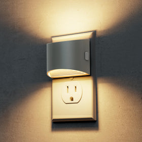 L LOHAS LED night light in cement gray housing offers safe late-night visibility.