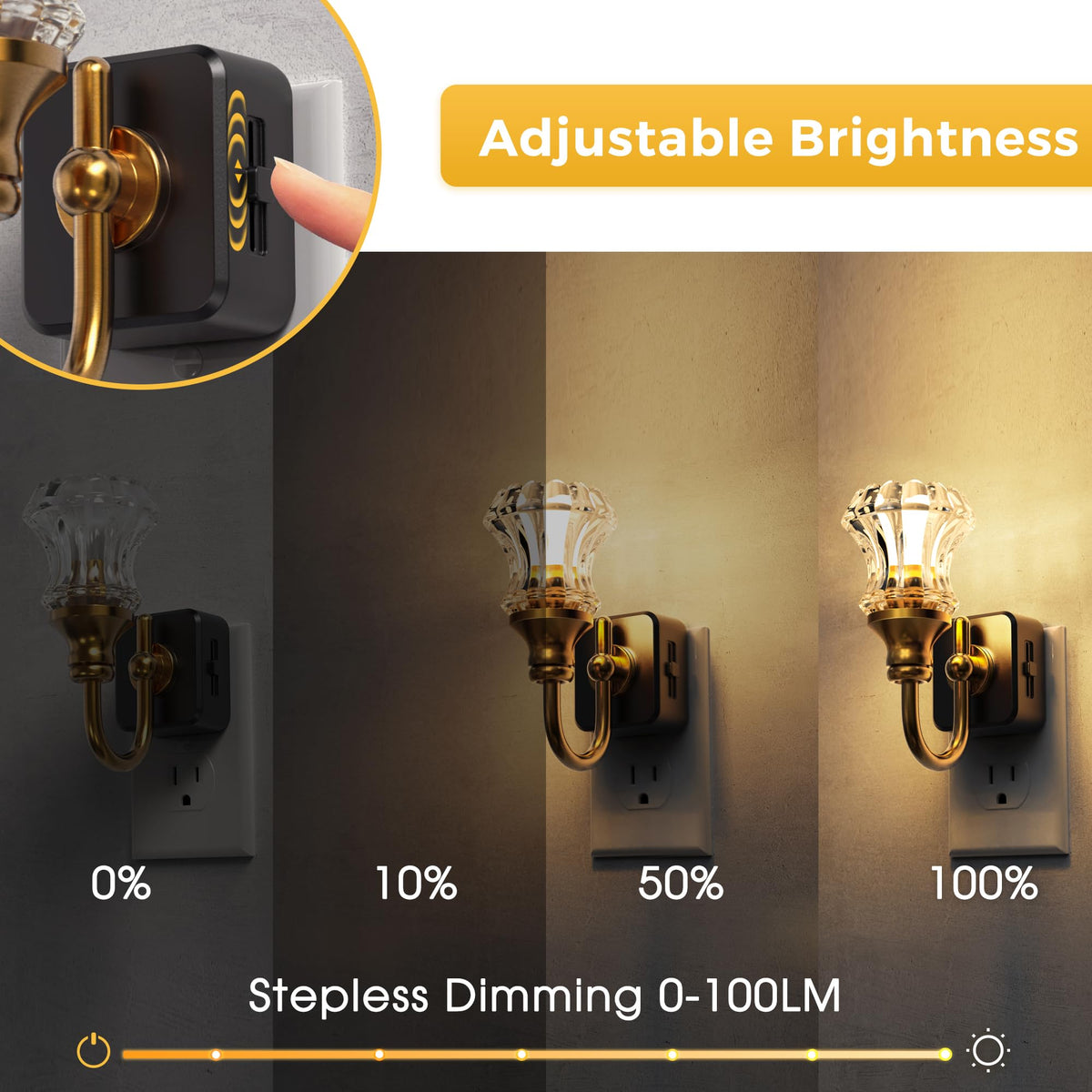 L LOHAS LED dimmable night light with 0-100 lm brightness