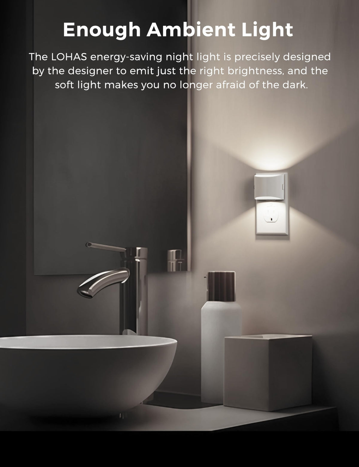 L LOHAS LED night light dusk-to-dawn sensor automates lighting.