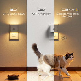 L LOHAS LED Dusk-to-Dawn night light auto-activates at night in bathroom.
