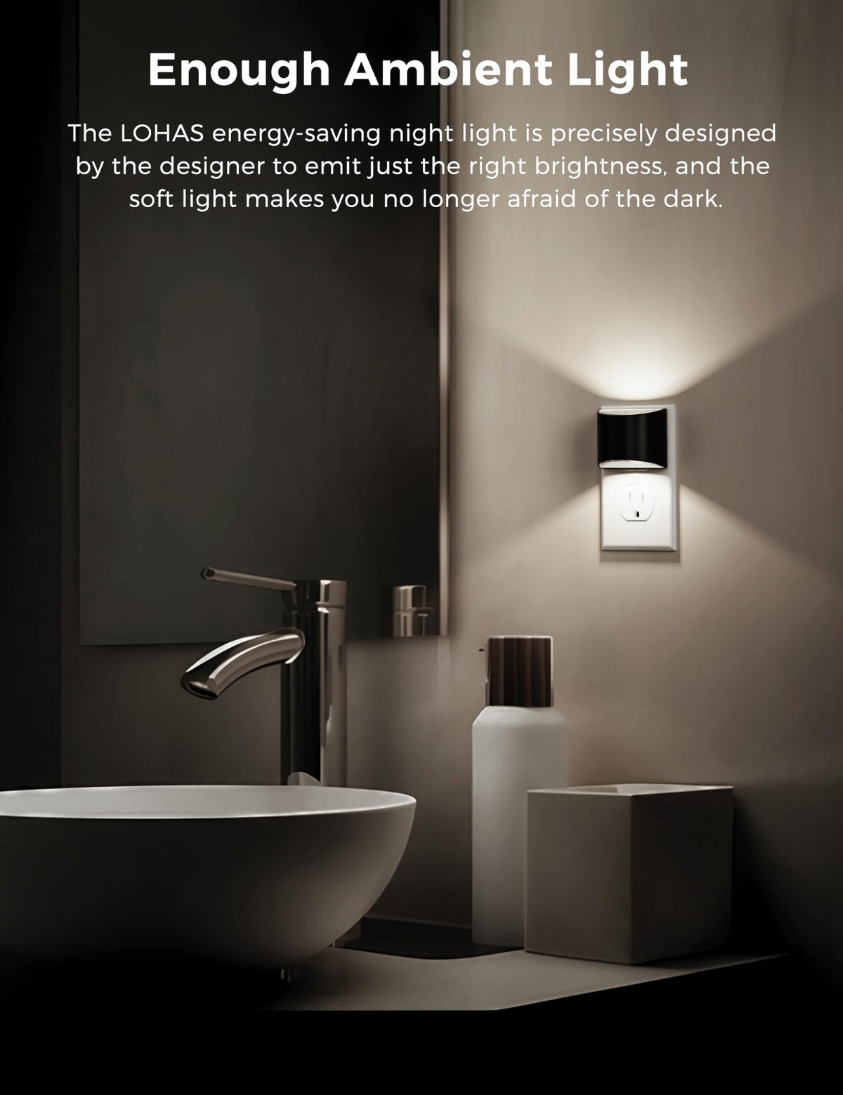 L LOHAS LED night light with dusk-to-dawn sensor for automatic operation