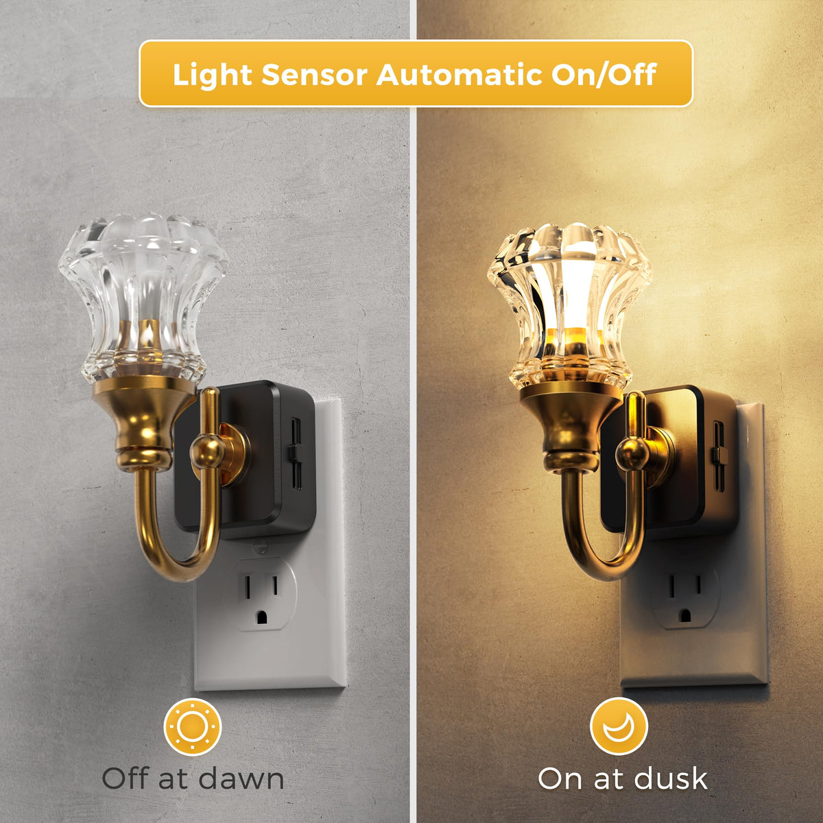 L LOHAS LED dusk-to-dawn sensor night light for automatic hallway illumination