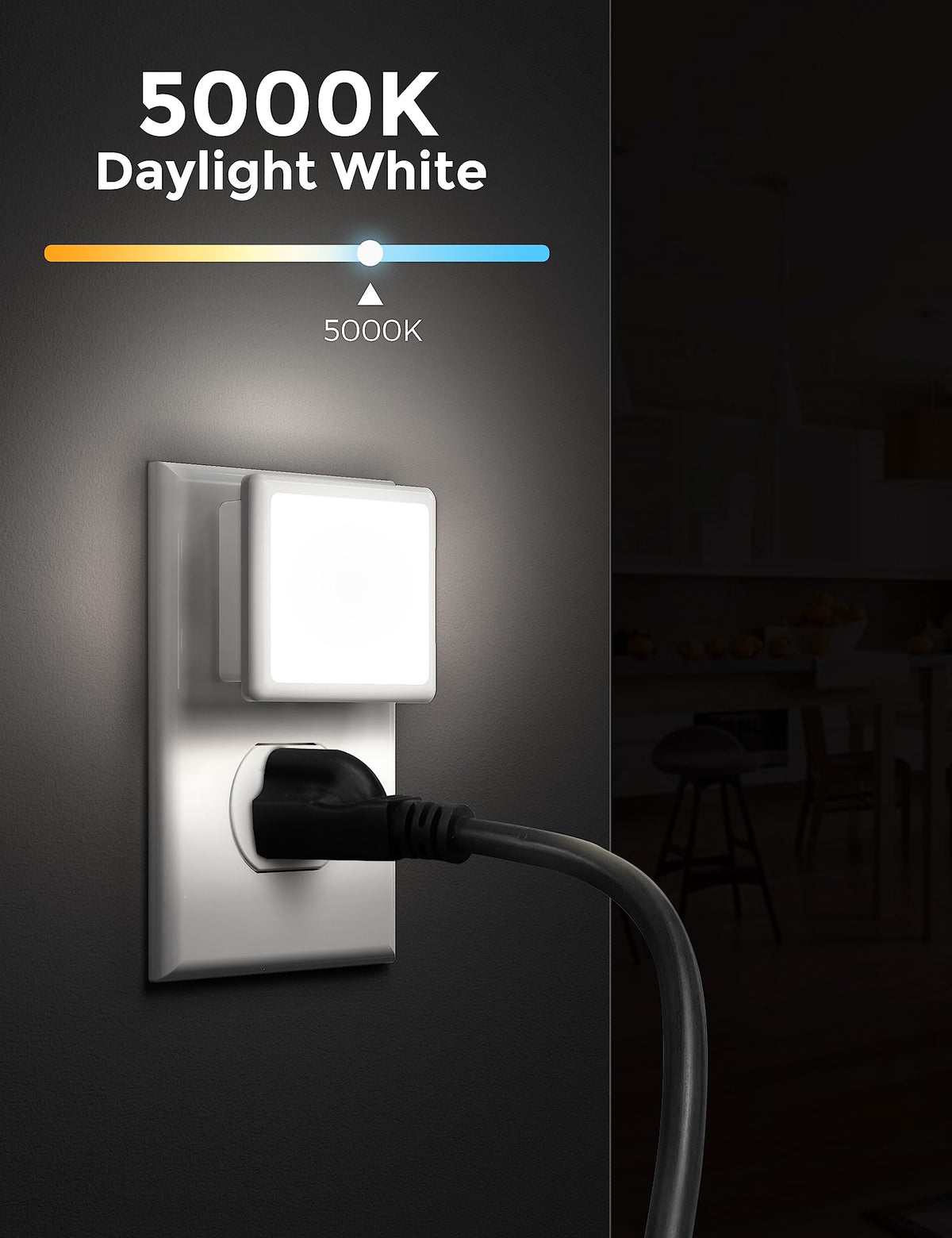 L LOHAS LED dusk-to-dawn sensor night light automatically illuminates dark spaces