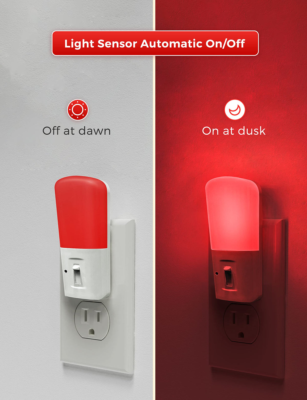 L LOHAS LED night light with dusk-to-dawn sensor for easy safety