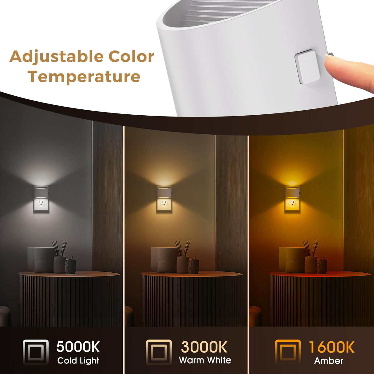 L LOHAS LED dusk-to-dawn sensor activates softly in dim rooms