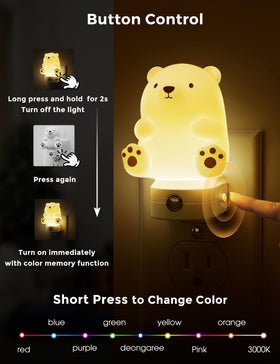 L LOHAS LED night light eight-color palette for playful moods in a kid's space.