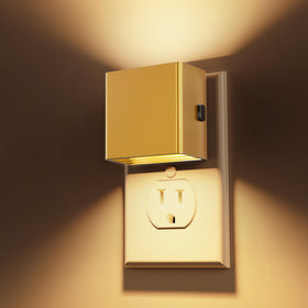 L LOHAS LED night light with gold frame delivers a warm 3000K glow.