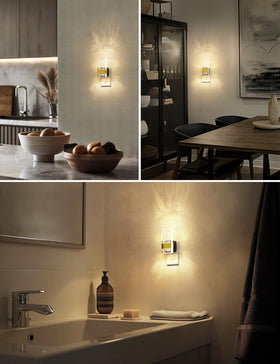 L LOHAS LED night light features a golden square ring design