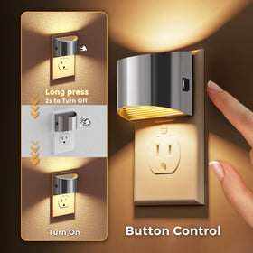 L LOHAS LED grey cylindrical frame adds modern style while saving outlet space.