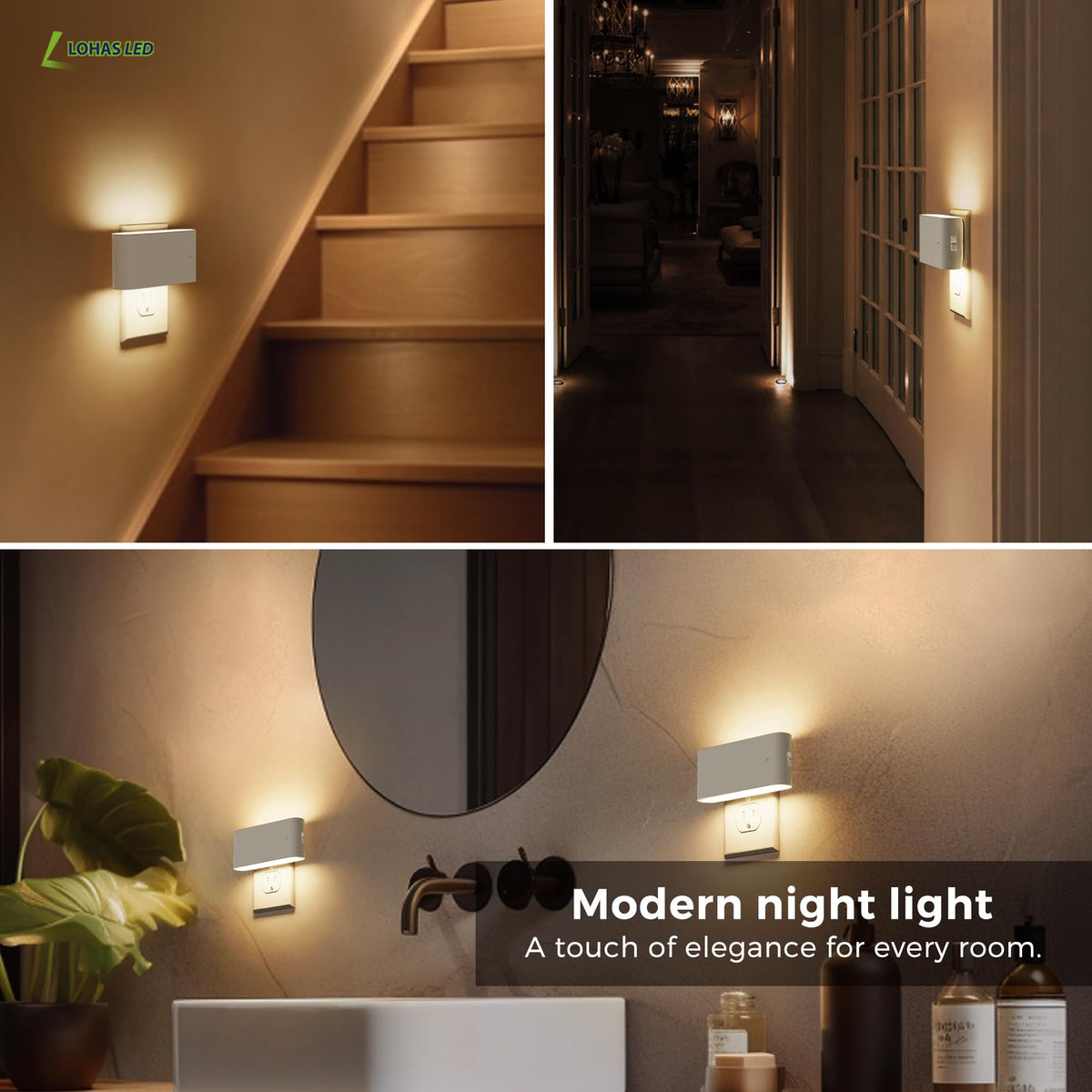 L LOHAS LED night light ideal for hallways, bedrooms, kitchens.