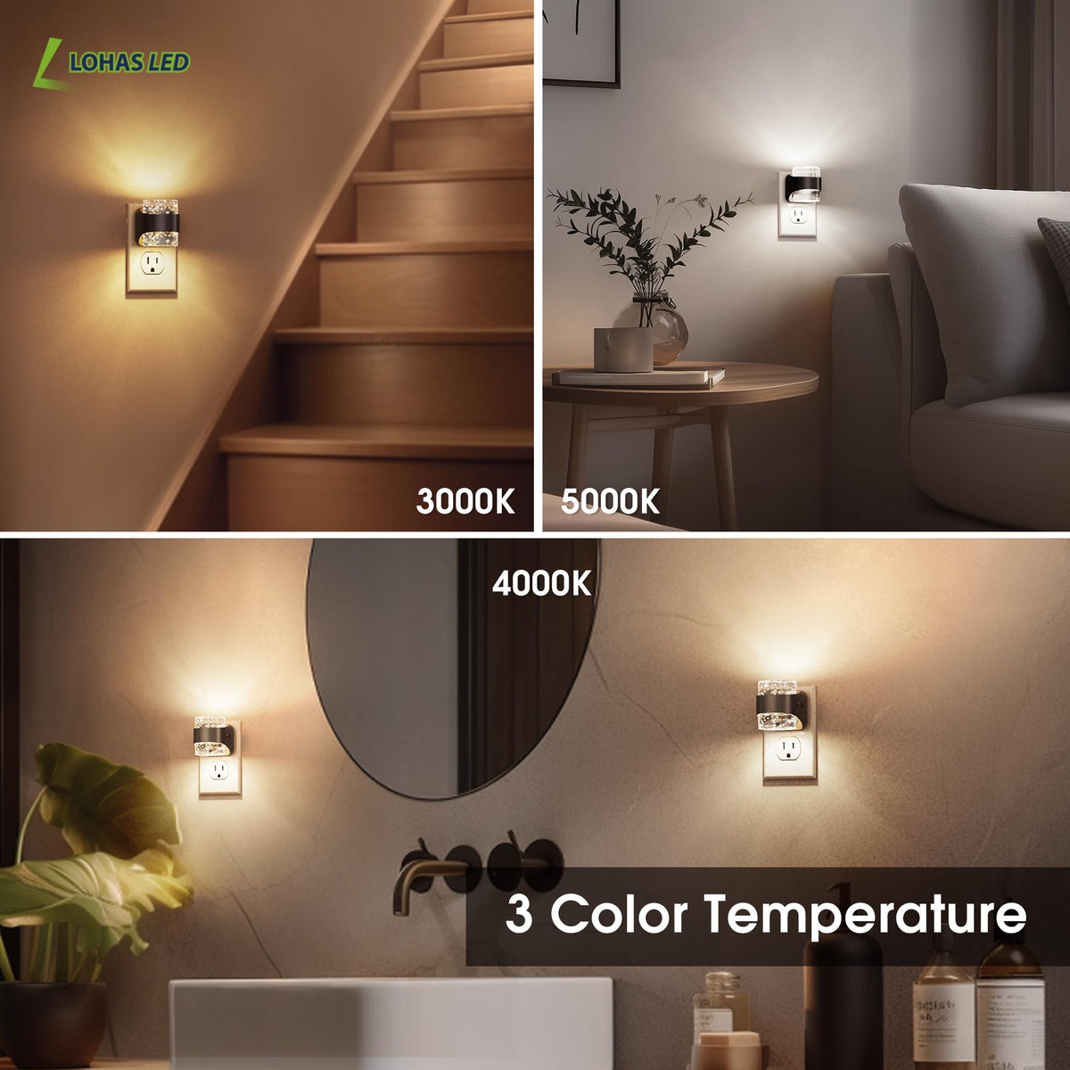 L LOHAS LED Night Light guides hallways with a warm glow