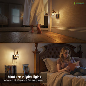 L LOHAS LED night light positioned in hallway for safe, soft guidance at night.