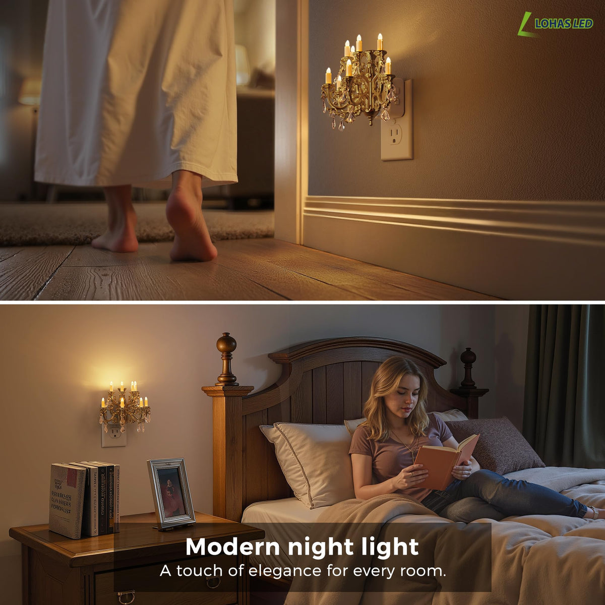 L LOHAS LED night light complements bedrooms, hallways, and bathrooms for subtle decor