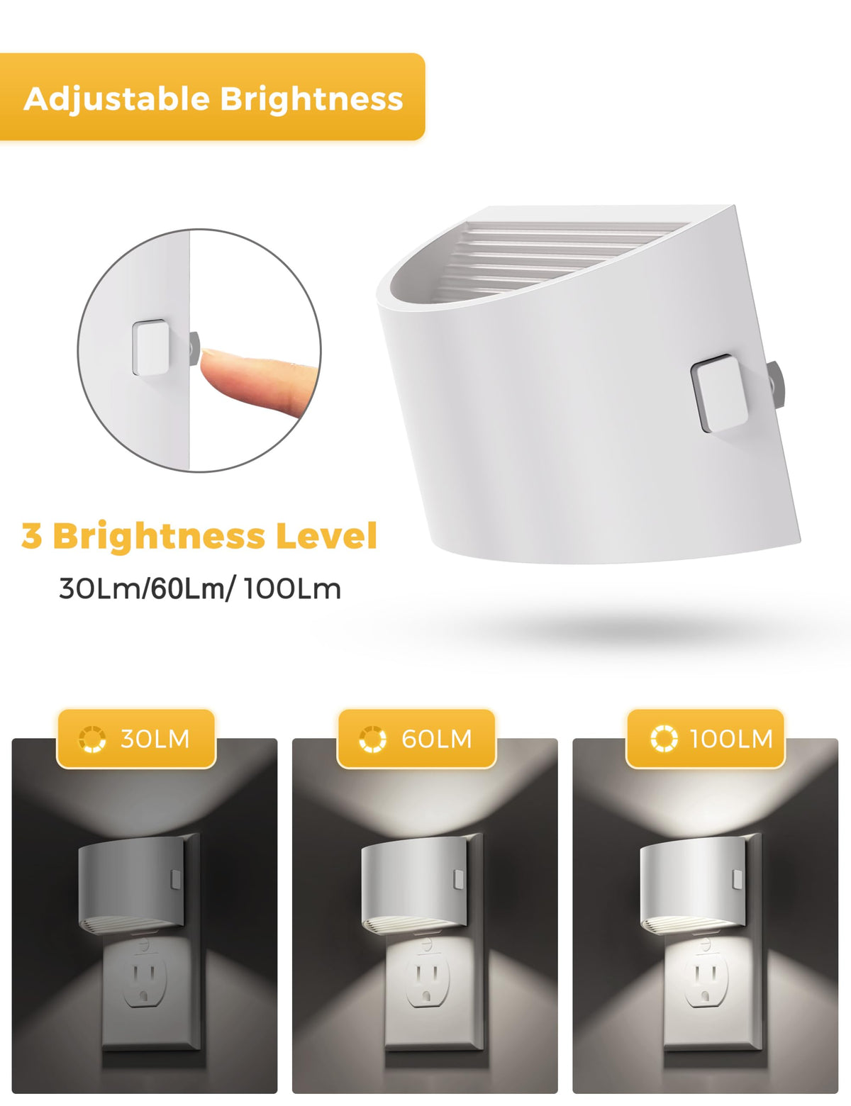 L LOHAS LED night light modern white cylindrical frame for any space.