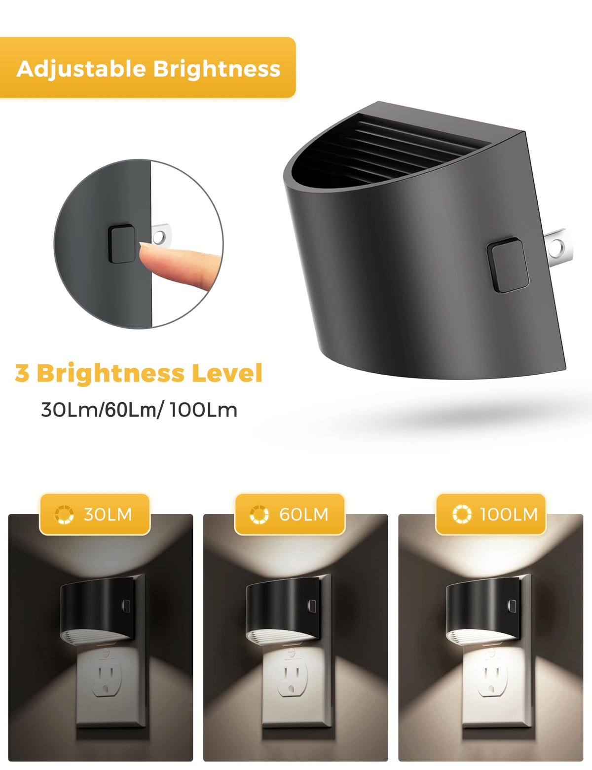 L LOHAS LED night light outlet-friendly design keeps bottom outlet free