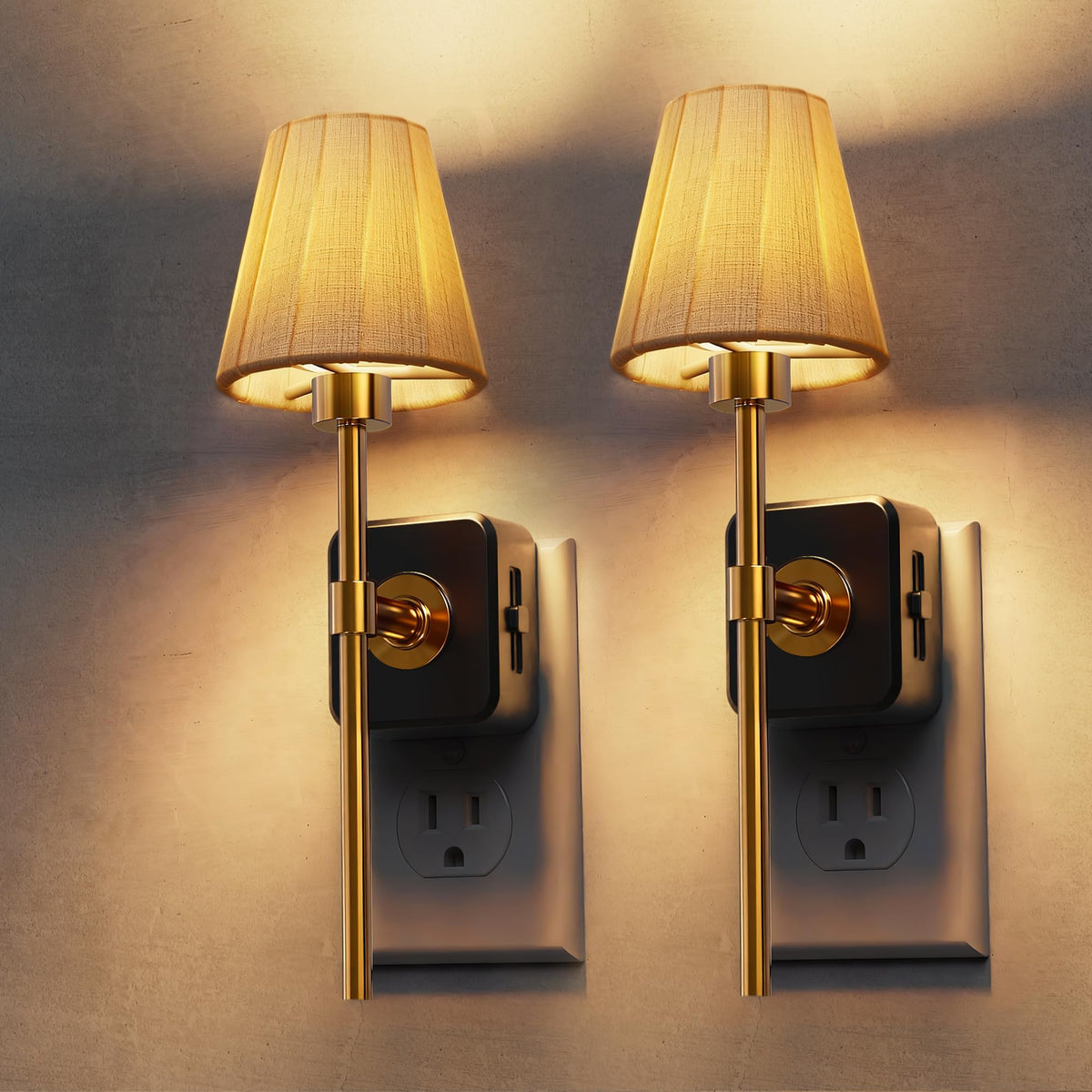 L LOHAS LED night light with pleated fabric cover provides cozy bedroom ambiance.