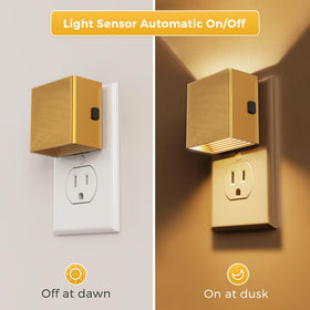 L LOHAS LED plug-in night light design saves outlet space in hallways.