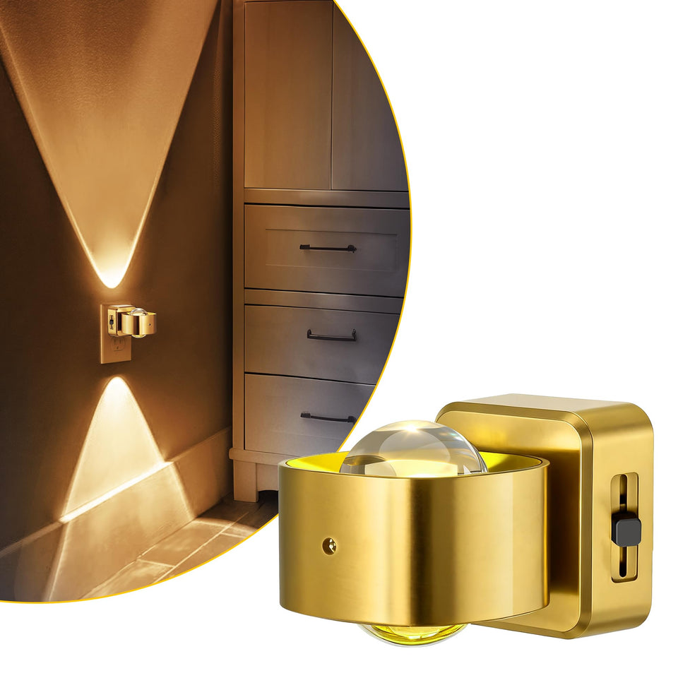 L LOHAS LED night light projector on wall plug providing soft ambient illumination