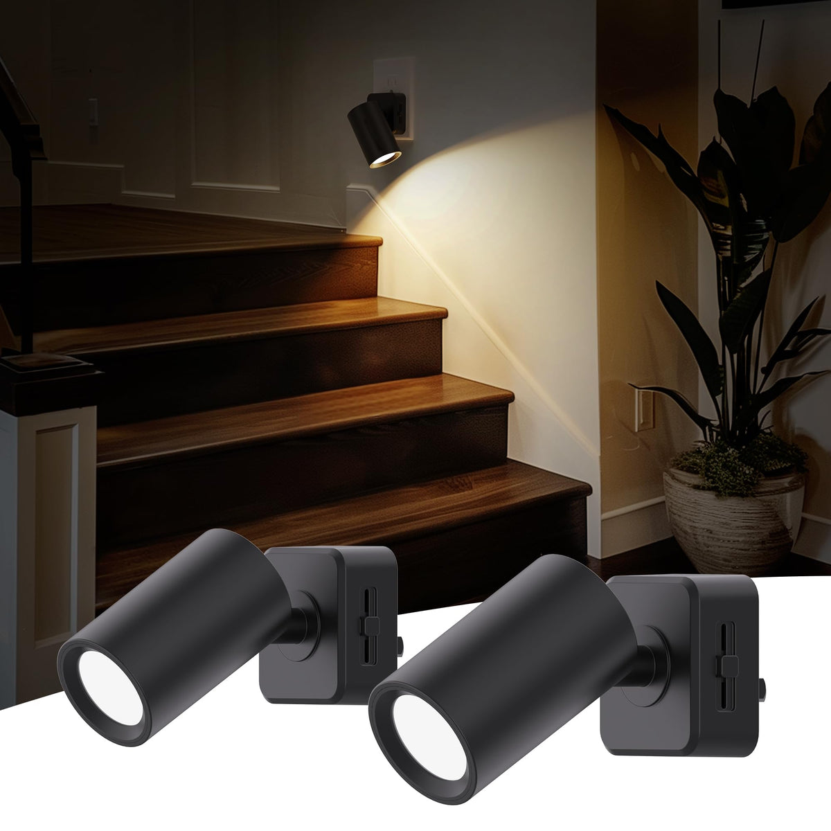 L LOHAS LED night light with rotatable design for versatile wall plug usage.