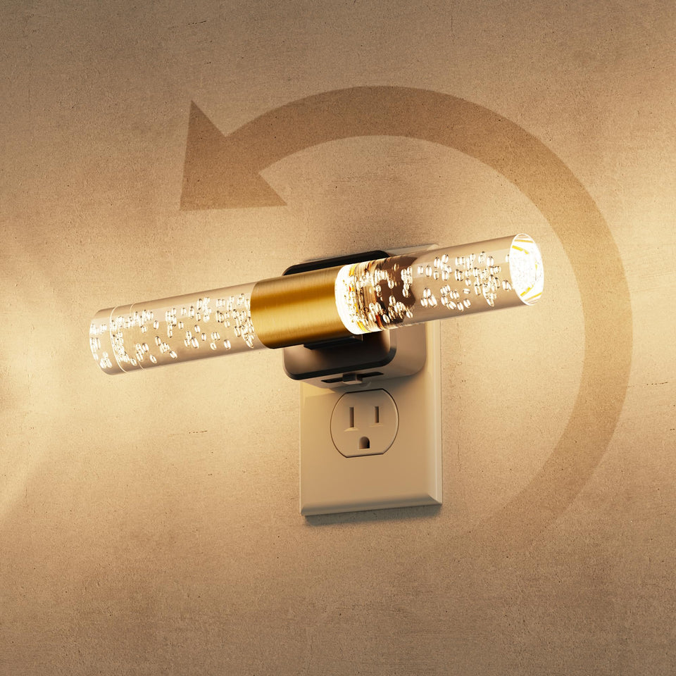 L LOHAS LED rotating night light with bubble design for ambient glow.