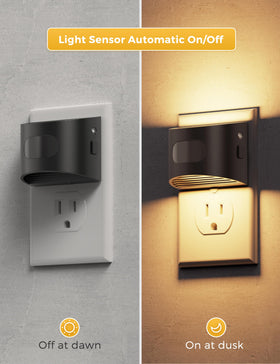 L LOHAS LED wall-plug night light fits outlets without blocking others