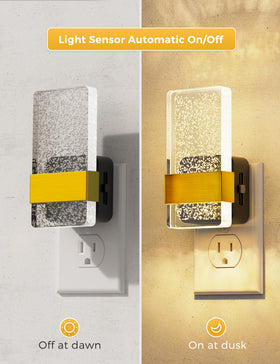 L LOHAS LED night lights with dusk-to-dawn sensor for automatic use