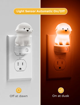 L LOHAS LED puppy night light with dusk-to-dawn sensor for automatic comfort.