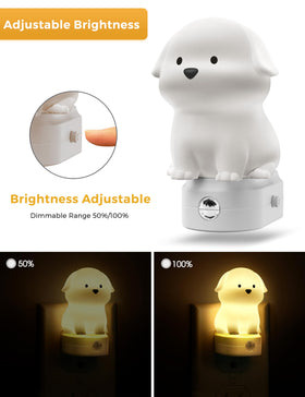L LOHAS LED puppy night light in soft white 3000K for cozy rooms.