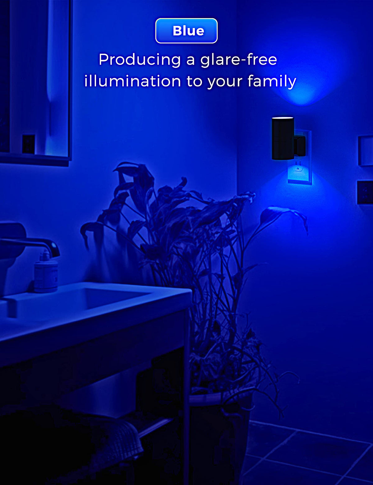 L LOHAS LED soft blue night light provides gentle glow