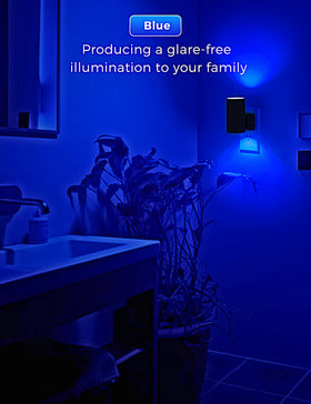 L LOHAS LED soft blue night light provides gentle glow