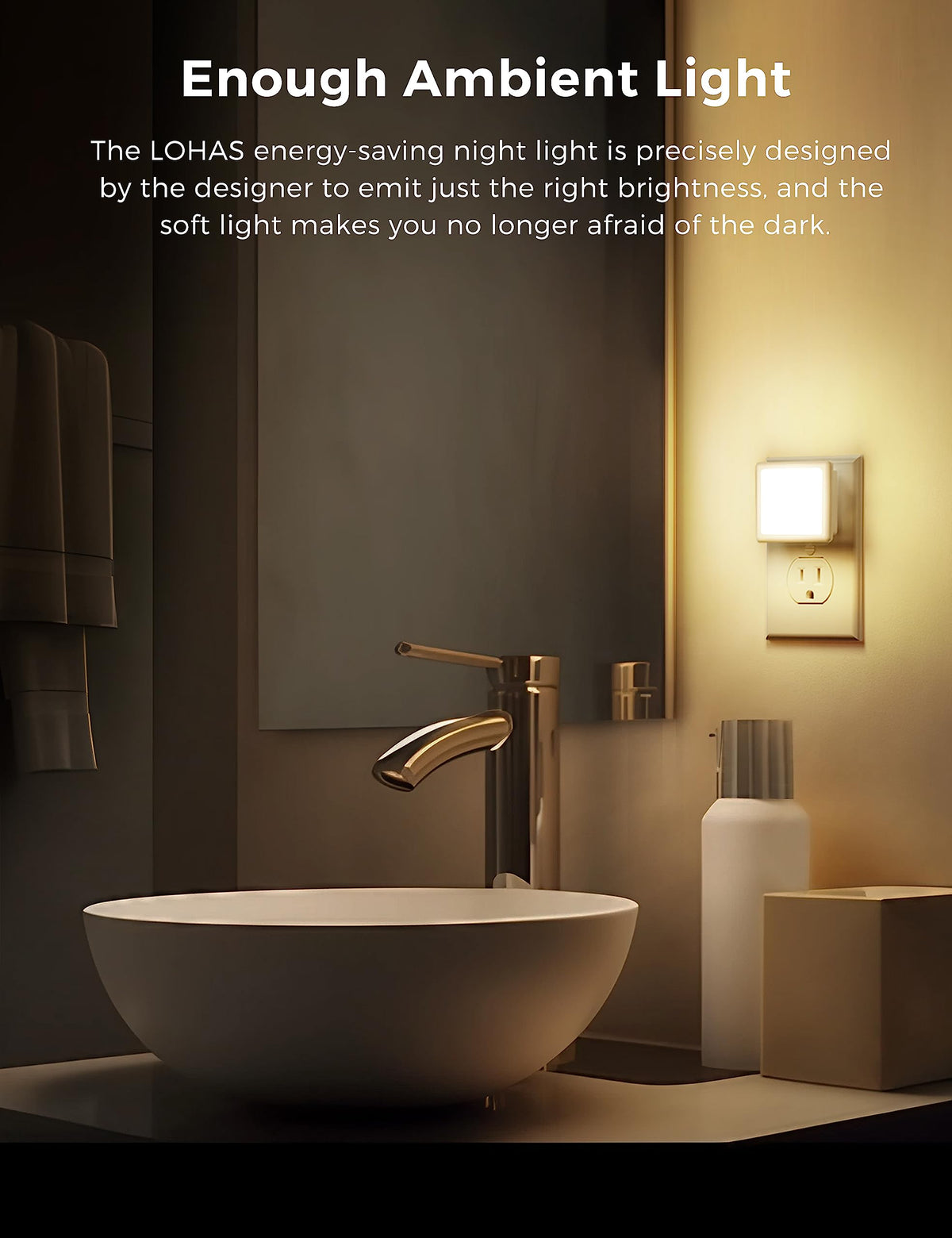 L LOHAS LED energy-efficient night light adapts to ambient light