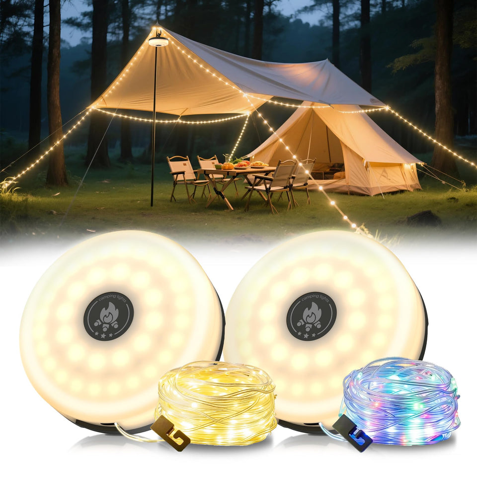 L LOHAS LED upgraded 2-pack lights in tent ambience