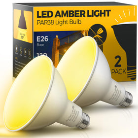L LOHAS LED yellow bug light outdoor PAR38 bulb with amber glow enhances porch evenings