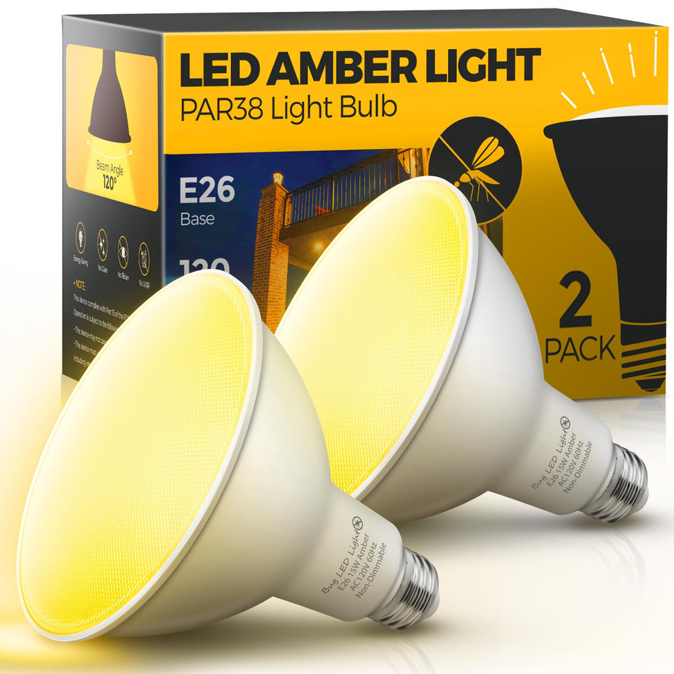 L LOHAS LED yellow bug light outdoor PAR38 bulb with amber glow enhances porch evenings