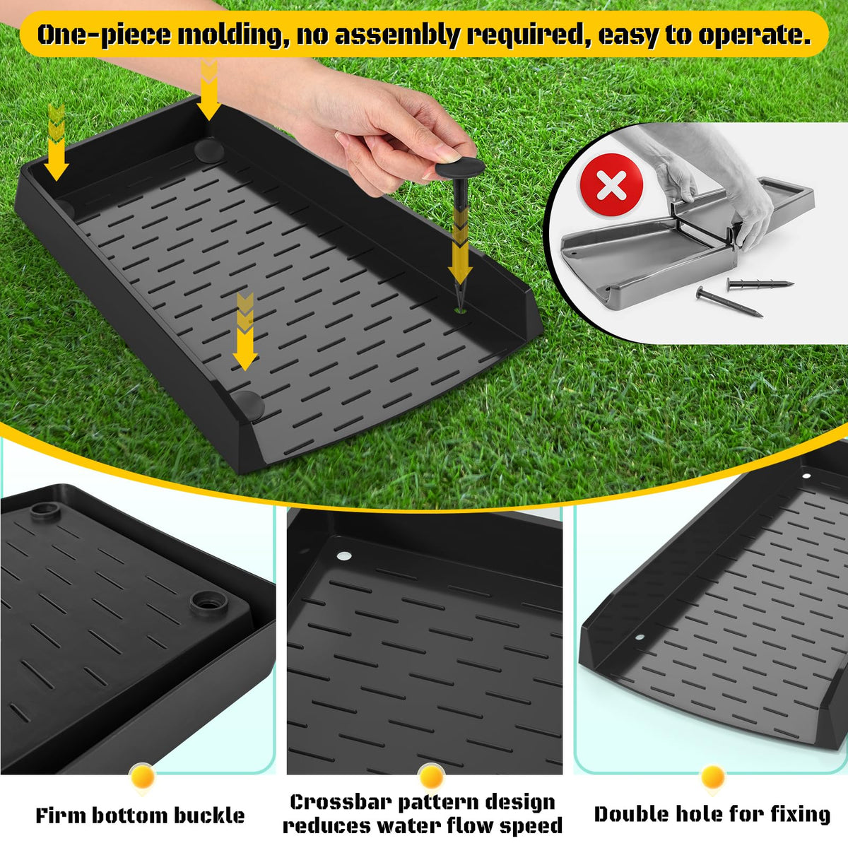 laapee downspout splash block 12-inch enhances water dispersion to protect lawns