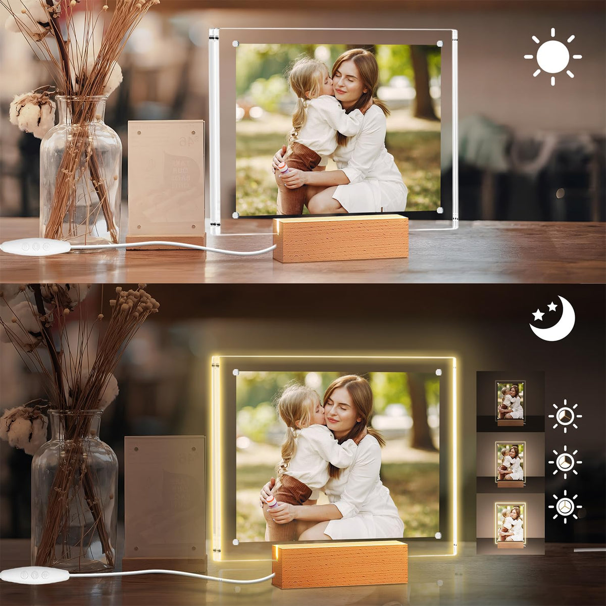 laapee magnetic acrylic frame securely holds photos
